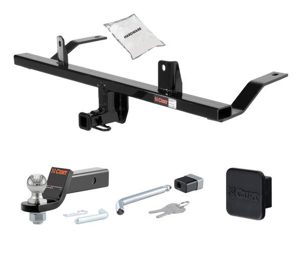 08 - 11 Subaru Impreza Hatchback, quad exhaust 1.25in. CURT Trailer Hitch + Ball Mount + Cover + Lock Kit by CURT HWA2279 - CURT