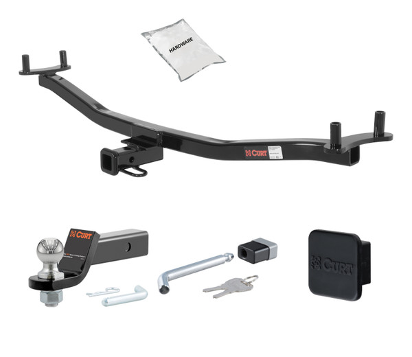 91 - 92 Volkswagen Golf Hatchback 1.25in. CURT Trailer Hitch + Ball Mount + Cover + Lock Kit by CURT HWA2481 - CURT