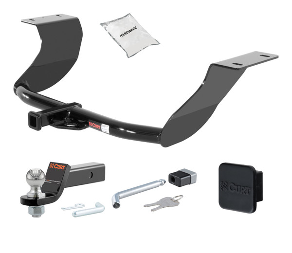 08 - 16 Audi A5 Quattro Coupe, single muffler 1.25in. CURT Trailer Hitch + Ball Mount + Cover + Lock Kit by CURT HWA49 - CURT