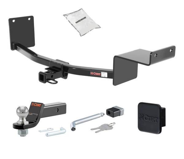 06 - 11 KIA Rio Sedan 1.25in. CURT Trailer Hitch + Ball Mount + Cover + Lock Kit by CURT HWA1608 - CURT
