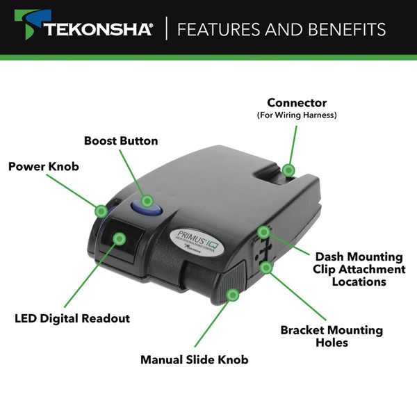 2013-2021 Nissan NV1500 Tekonsha Primus IQ Proportional Brake Controller for Trailers with 1 to 3 Axles Gray 90160