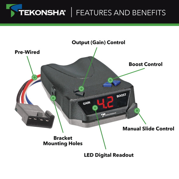 2007-2026 BMW X5 w/Factory 7-Way BRAKE?EVN Proportional Brake Controller for Trailers with 1?4 Axles, Black 8508220