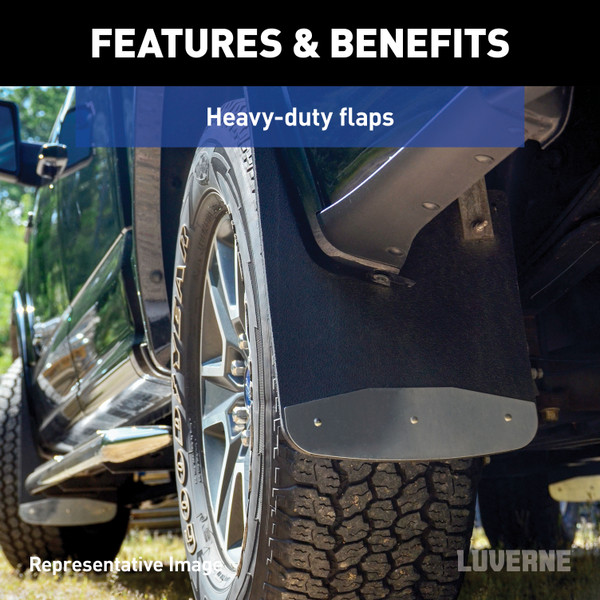 LUVERNE Rear Dually 20" x 23" Textured Rubber Mud Guards, Select Ram 3500 (2 Flaps) 251034
