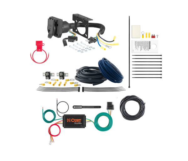 Complete 4-Way & 7-Way Brake Trailer Controller Ready Wiring Kit (No Brake Controller Included) - CURT