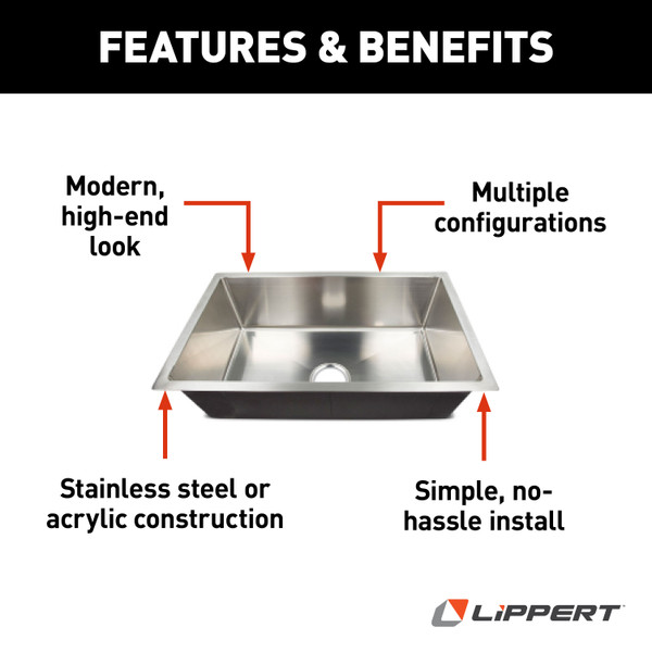 Single Square Sink; 27" x 16" x 7" (Stainless Steel)