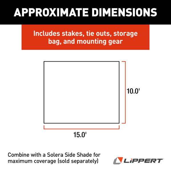 Solera Super Shade RV Awning Front Panel - 10' x 15' #3797821015