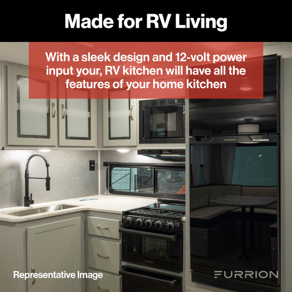 Furrion Arctic 12V RV Refrigerator - 8 cu. ft, Left Hinge, Black, No Panels #FCR08DCGTA-BR