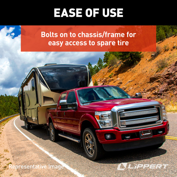 Lippert Replacement Spare Tire Winch with Offset Cable #159056