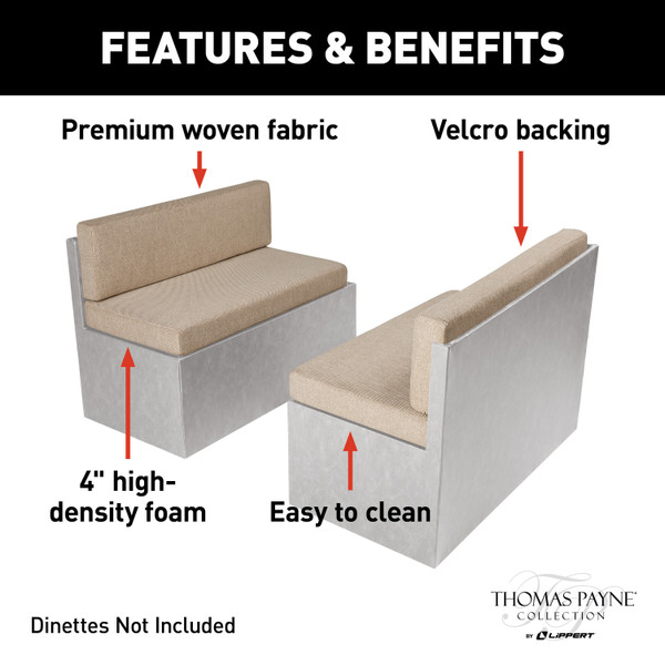 Thomas Payne RV Dinette Cushions - 44" Norlina #2021100503
