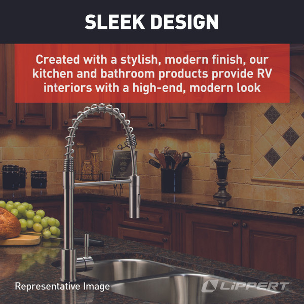Lippert Flow Max Coiled Kitchen Faucet - Stainless Steel #719323