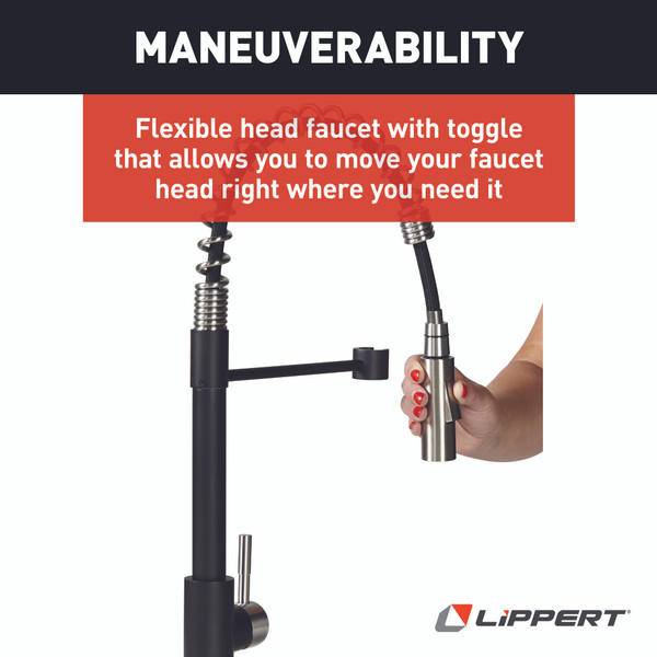 Lippert Flow Max Coiled Kitchen Faucet - Stainless Steel #719323