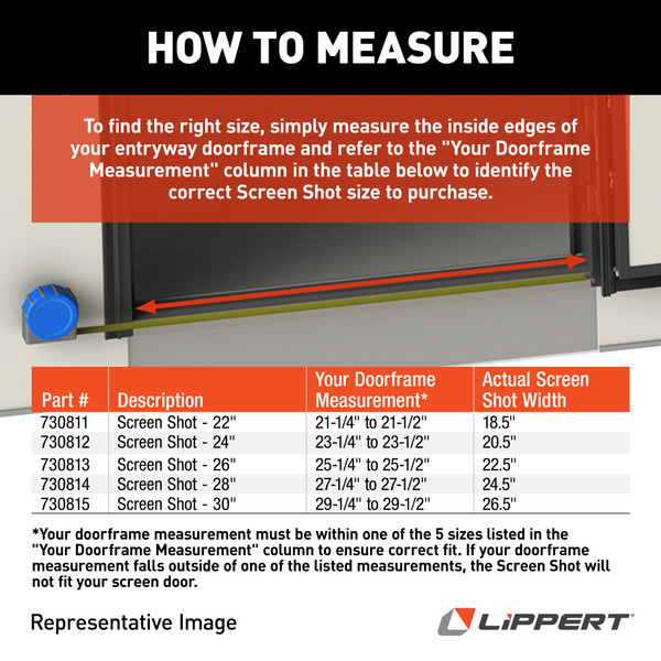 Lippert Screen Shot Automatic RV Screen Door Closer - 22" #730811