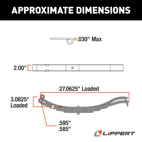 Lippert 25" Slipper Spring - 2,500 lbs. 125250