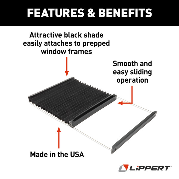 Lippert Thin Shade Ready RV Window Shade for Prepped Lippert Entry Doors #786037