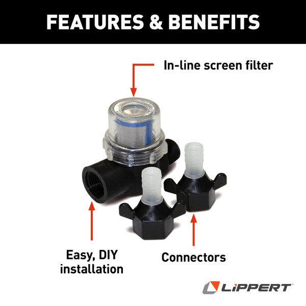 Lippert Flow Max Screen Filter & Connectors for RV Water Pump