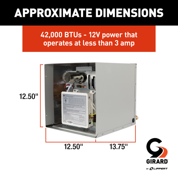 Girard 42,000 BTU Tankless RV 12V RV Water Heater