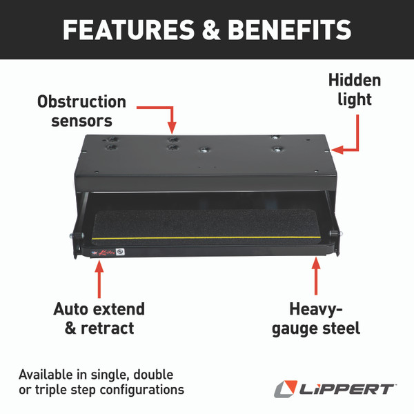 LIPPERT 26 Series Step Assembly with Logic Control Unit and Power Switch Kit