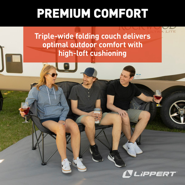Lippert Campfire Folding Couch - Dark Grey