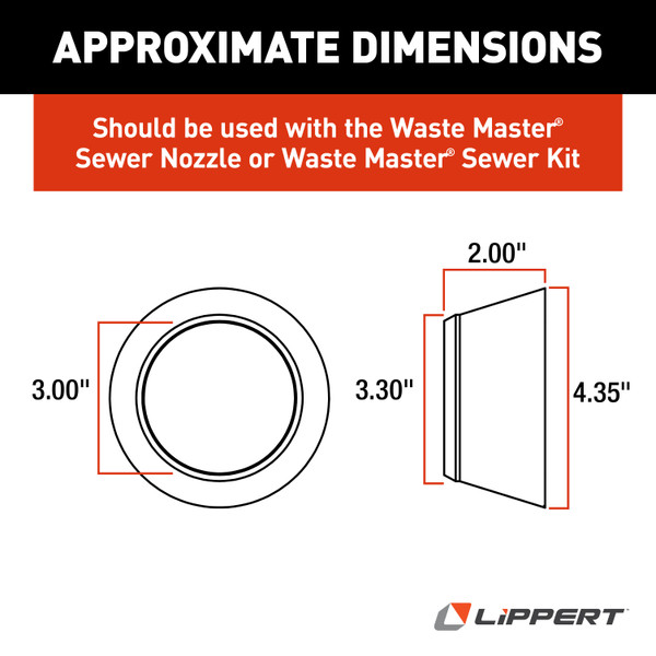 Lippert Waste Master Replacement Donut Seal for Nozzle on RV Sewer Hose #340919