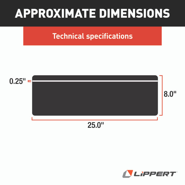 LIPPERT Kwikee Non-Skid Reflective Tape; 25 x 8