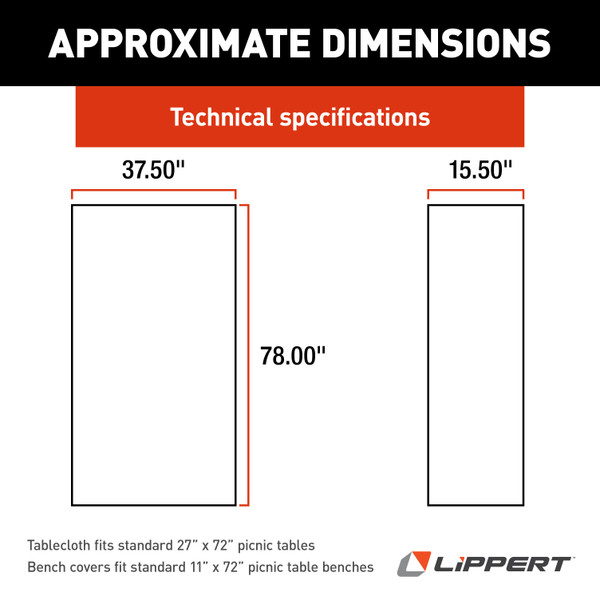 Lippert Vinyl Tablecloth with Bench Covers - Lemon Toss #2022107834