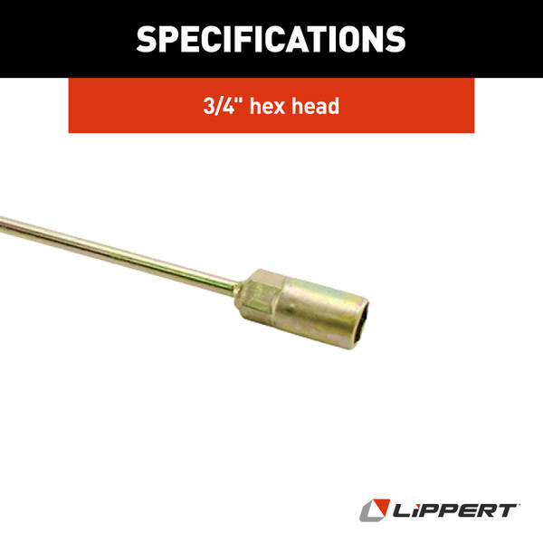 Lippert Manual Crank Handle for RV Jacks & Slide-Outs - 3/4" Hex