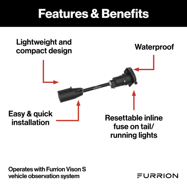 Furrion Vision S 7-Way Adapter with Power Switch for RV Camera System #F2BC004XXBK