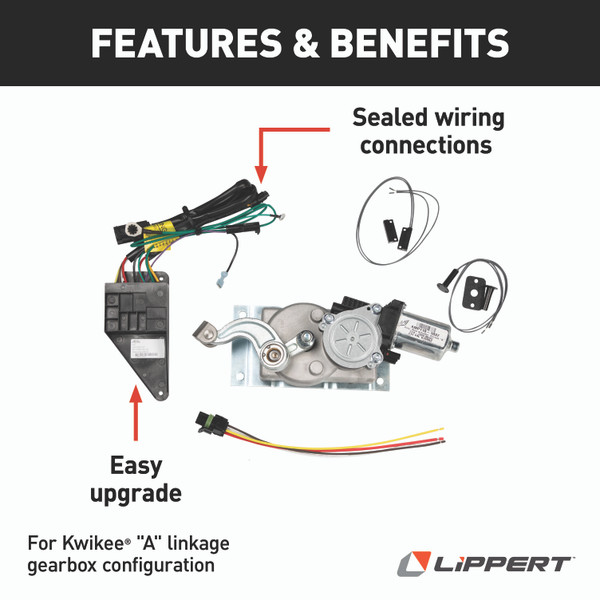 Lippert Motor Conversion Kit for Kwikee Electric Steps - "A" Linkage Single & Double Steps #781005