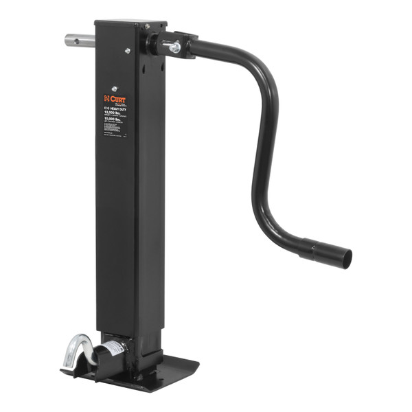 8x CURT Direct-Weld Square Jack with Side Handle (12,000 lbs, 12-1/2" Travel) Trailer Jack