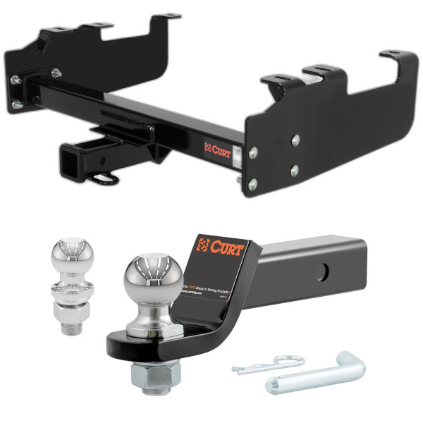 1963-1996 Ford F-350 With 10" Step Bumper CURT Class 3 Hitch, 2" Receiver + 2" Ball + 1-7/8" Ball Kit - CURT