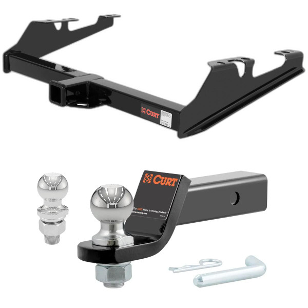 1988-1999 GMC K1500 Excluding dual exhaust or 10 in. step bumper CURT Class 3 Trailer Hitch, 2" Receiver + 2" Ball + 1-7/8" Ball Kit - CURT