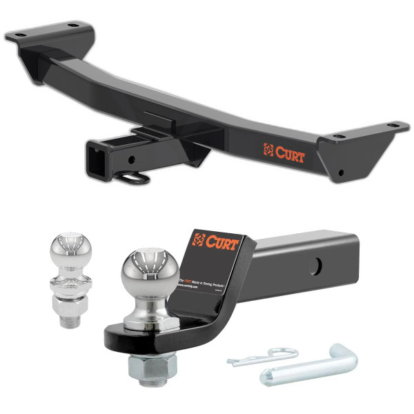 2024-2025 Ford Ranger All CURT Class 3 Trailer Hitch, 2" Receiver + 2" Ball + 1-7/8" Ball Kit - CURT
