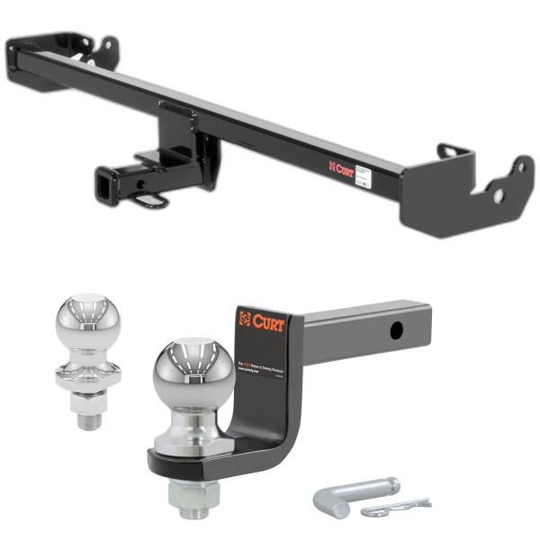 2011-2014 Scion xD All Class 1 Trailer Hitch, 1-1/4" Receiver + 2" Ball + 1-7/8" Ball Kit - CURT