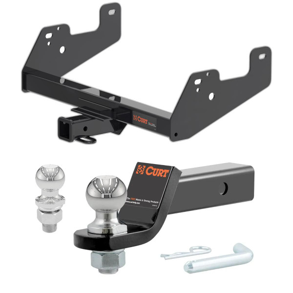 2015-2025 Ford F-150 Without factory receiver, excluding Police Responder CURT Class 3 Trailer Hitch, 2" Receiver + 2" Ball + 1-7/8" Ball Kit - CURT