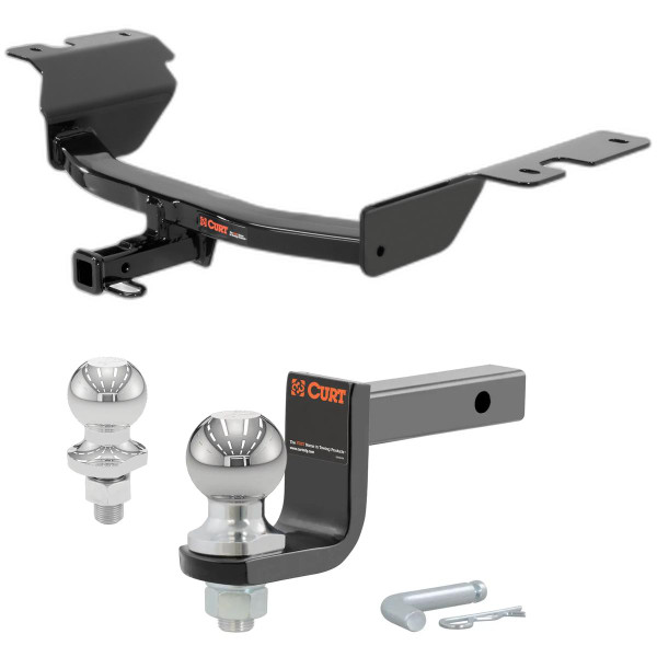 2013-2016 Dodge Dart All Class 1 Trailer Hitch, 1-1/4" Receiver + 2" Ball + 1-7/8" Ball Kit - CURT