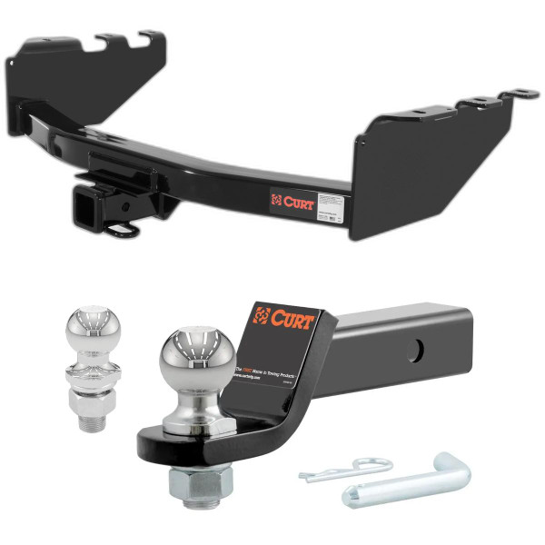 2019 Chevrolet Silverado 1500 LD Excluding roll pan bumper, Tommy Gate lift or 10 in. drop bumper CURT Class 4 Trailer Hitch, 2" Receiver + 2" Ball + 1-7/8" Ball Kit - CURT
