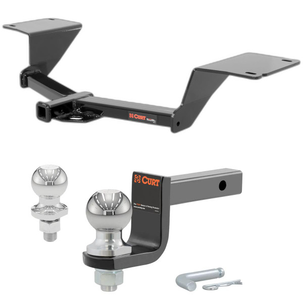 2016-2019 Chevrolet Cruze Sedan, Excluding Diesel Class 1 Trailer Hitch, 1-1/4" Receiver + 2" Ball + 1-7/8" Ball Kit - CURT