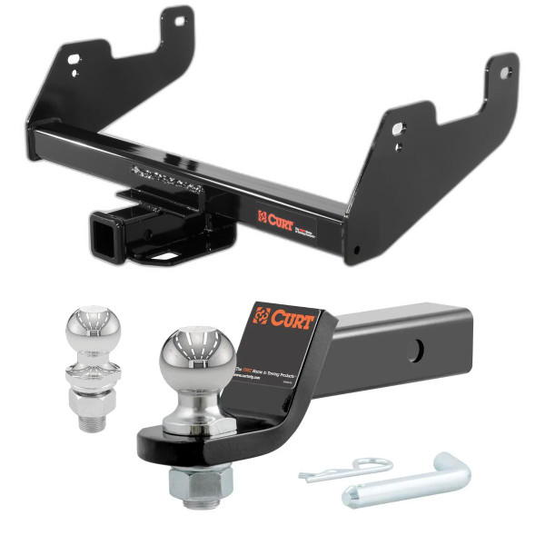 2015-2025 Ford F-150 Without factory receiver, excluding Police Responder CURT Class 4 Trailer Hitch, 2" Receiver + 2" Ball + 1-7/8" Ball Kit - CURT