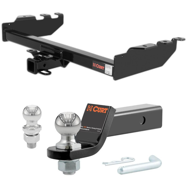1999-2006 GMC Sierra 1500 Excluding roll pan bumper, Tommy Gate lift or 10 in. drop bumper CURT Class 4 Hitch, 2" Receiver + 2" Ball + 1-7/8" Ball Kit - CURT