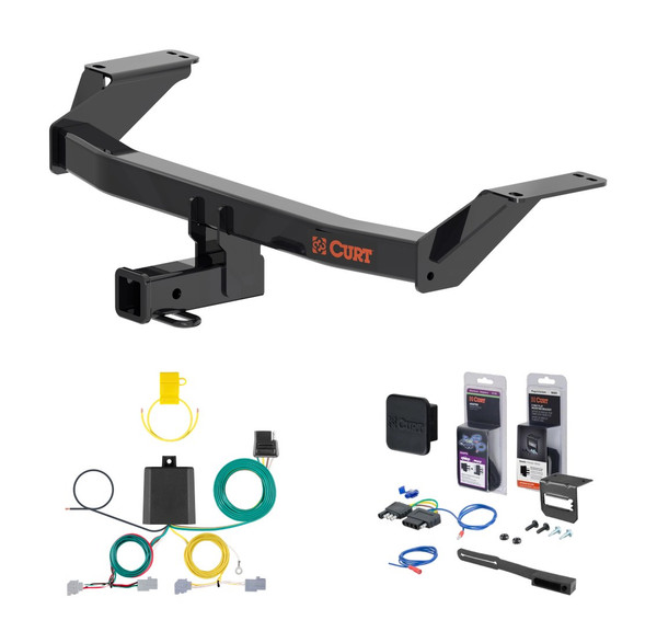 2023 - 2026 Toyota Crown Curt 2" Class 3 Trailer Tow Hitch + 5-Flat Wiring Kit Tow Boat/Utility Trailer with Surge Brakes 13582 - CURT
