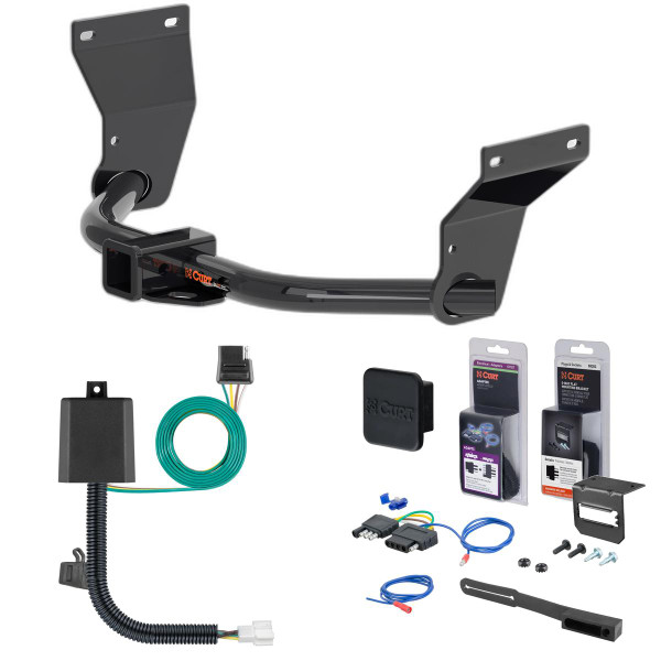 19 - 22 Acura RDX  Curt 2" Class 3 Trailer Tow Hitch + 5-Flat Wiring Kit Tow Boat/Utility Trailer with Surge Brakes 13423 - CURT