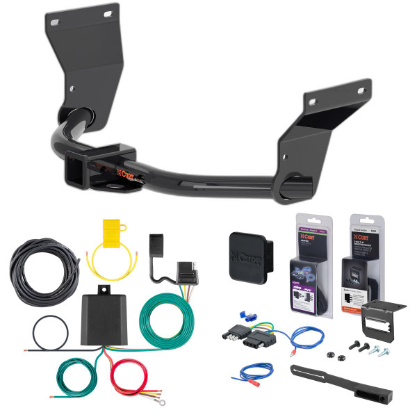 23 - 24 Acura RDX  Curt 2" Class 3 Trailer Tow Hitch + 5-Flat Wiring Kit Tow Boat/Utility Trailer with Surge Brakes 13423 - CURT
