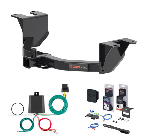 2022 GMC Sierra 1500 Limited Excluding factory receiver Curt 2" Class 4 Trailer Tow Hitch + 5-Flat Wiring Kit Tow Boat/Utility Trailer with Surge Brakes 14019 - CURT
