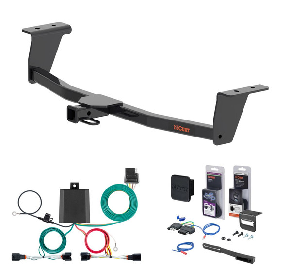 2021 - 2025 Acura TLX Curt 1-1/4" Class 1 Trailer Tow Hitch + 5-Flat Wiring Kit Tow Boat/Utility Trailer with Surge Brakes 11670 - CURT