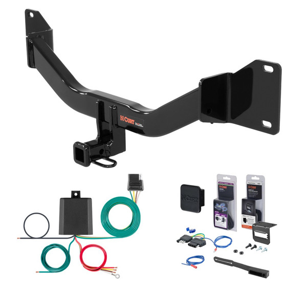 2012 - 2016 BMW 328i Sedan Curt 1-1/4" Class 1 Trailer Tow Hitch + 5-Flat Wiring Kit Tow Boat/Utility Trailer with Surge Brakes 11367 - CURT