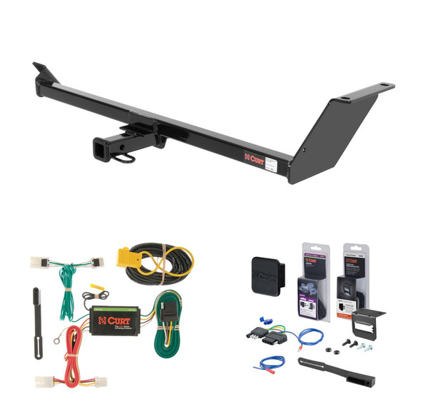 2010 - 2011 Mitsubishi Lancer Wagon, excluding fore to aft mufflers Curt 1-1/4" Class 1 Trailer Tow Hitch + 5-Flat Wiring Kit Tow Boat/Utility Trailer with Surge Brakes 11479 - CURT