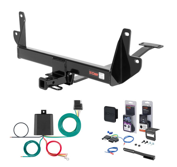 2006 BMW 325i Sedan Curt 1-1/4" Class 1 Trailer Tow Hitch + 5-Flat Wiring Kit Tow Boat/Utility Trailer with Surge Brakes 11033 - CURT