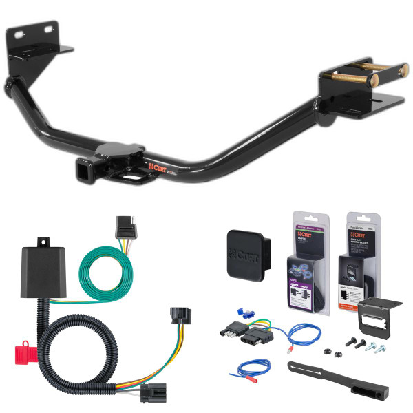 14 - 15 Kia Sorento Excluding EX and Limited Curt 1-1/4" Class 2 Trailer Tow Hitch + 5-Flat Wiring Kit Tow Boat/Utility Trailer with Surge Brakes 12113 - CURT