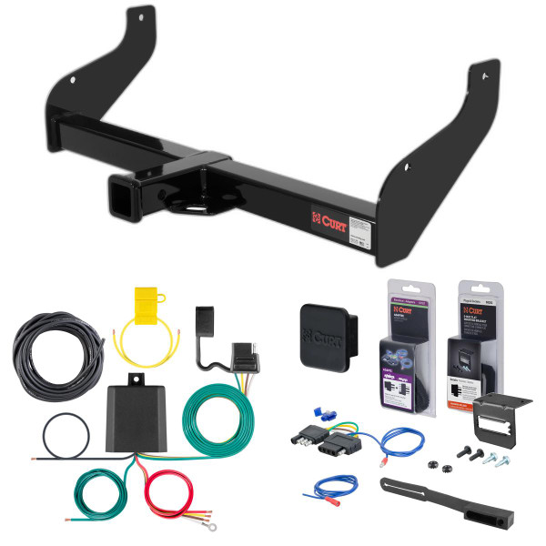 03 - 04 Kia Sportage Convertible Curt 2" Class 3 Trailer Tow Hitch + 5-Flat Wiring Kit Tow Boat/Utility Trailer with Surge Brakes 13537 - CURT
