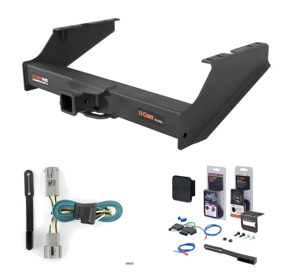 2005 - 2007 Ford F-350 Super Duty Excluding cab & chassis Curt 2-1/2" Class 5 Trailer Tow Hitch + 5-Flat Wiring Kit Tow Boat/Utility Trailer with Surge Brakes 15810 - CURT